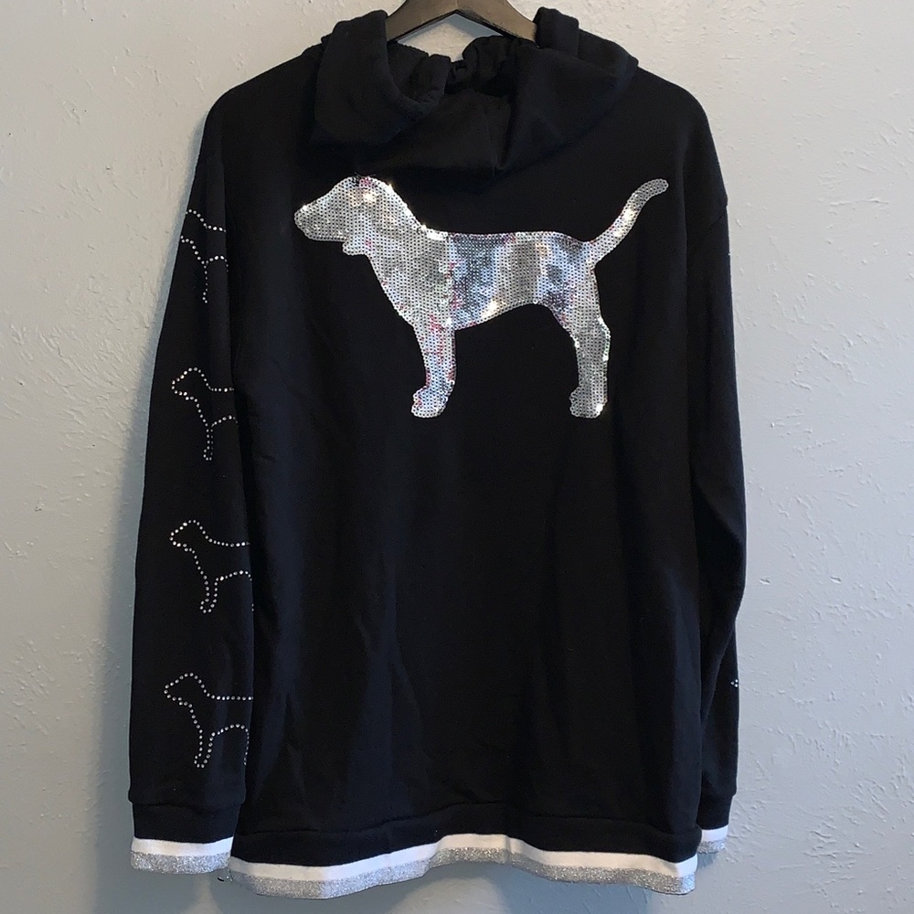 Vs sequin half zip